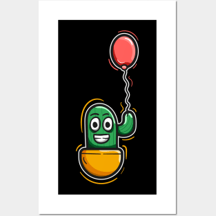 Cactus and balloon Posters and Art